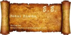 Beksi Bianka névjegykártya